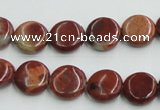 COP521 15.5 inches 12mm flat round red opal gemstone beads wholesale