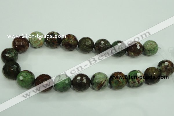 COP668 15.5 inches 20mm faceted round green opal gemstone beads