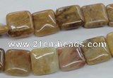 COP704 15.5 inches 12*12mm square wooden opal gemstone beads