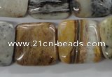 COP705 15.5 inches 20*20mm square wooden opal gemstone beads