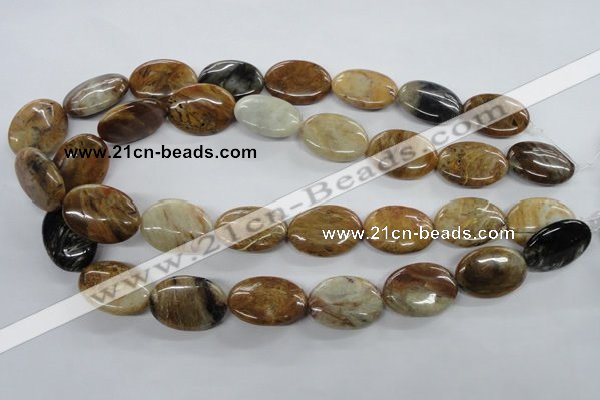 COP707 15.5 inches 18*25mm oval wooden opal gemstone beads
