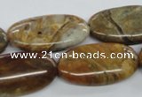 COP709 15.5 inches 15*30mm oval wooden opal gemstone beads