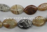 COP711 15.5 inches 10*15mm marquise wooden opal gemstone beads