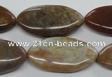 COP712 15.5 inches 15*30mm marquise wooden opal gemstone beads