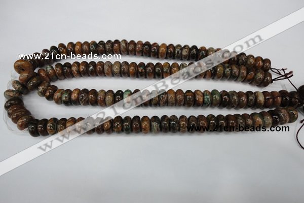 COP754 15.5 inches 6*12mm rondelle green opal gemstone beads