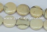 COP809 15.5 inches 16mm flat round natural African opal beads