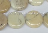 COP810 15.5 inches 20mm flat round natural African opal beads