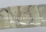 COP818 15.5 inches 25*35mm flat tube natural African opal beads