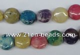 COP866 15.5 inche 10mm flat round dyed African opal gemstone beads