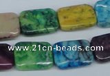COP869 15.5 inche 13*18mm rectangle dyed African opal gemstone beads