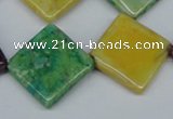 COP870 15.5 inche 20*20mm diamond dyed African opal gemstone beads