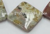 COS27 15.5 inches 30*30mm diamond ocean stone beads wholesale