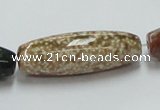 COS28 15.5 inches 12*40mm faceted column ocean stone beads wholesale