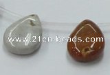 COS35 15.5 inches 18*25mm flat teardrop ocean stone beads wholesale