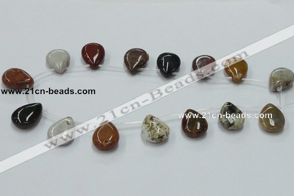 COS35 15.5 inches 18*25mm flat teardrop ocean stone beads wholesale