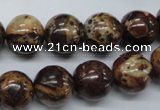 COS81 15.5 inches 14mm round red ocean stone beads wholesale