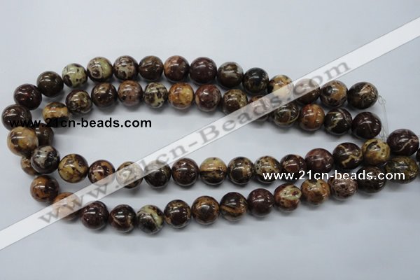 COS81 15.5 inches 14mm round red ocean stone beads wholesale