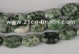 COV52 15.5 inches 8*12mm oval green spot gemstone beads wholesale