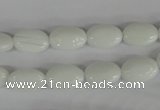 COV58 15.5 inches 8*12mm oval white porcelain beads wholesale