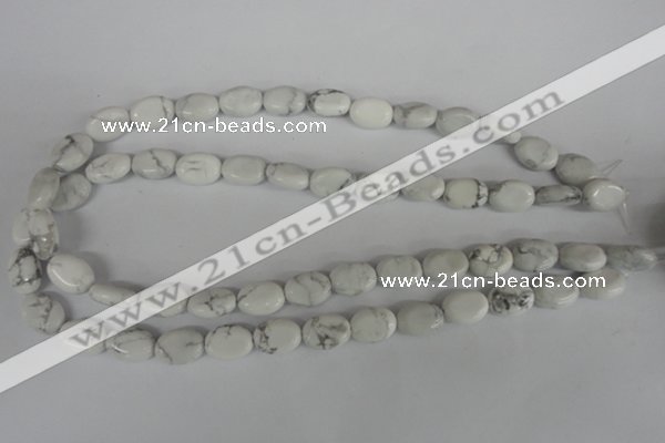 COV86 15.5 inches 10*14mm oval white howlite turquoise beads wholesale