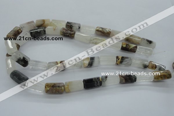 COZ12 15.5 inches 10*20mm faceted column opal quartz beads wholesale