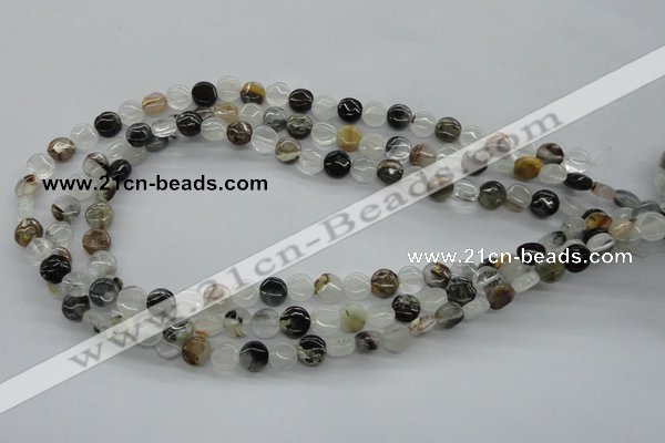 COZ17 15.5 inches 8mm flat round opal quartz beads wholesale
