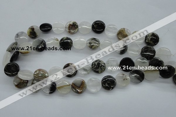 COZ19 15.5 inches 16mm flat round opal quartz beads wholesale
