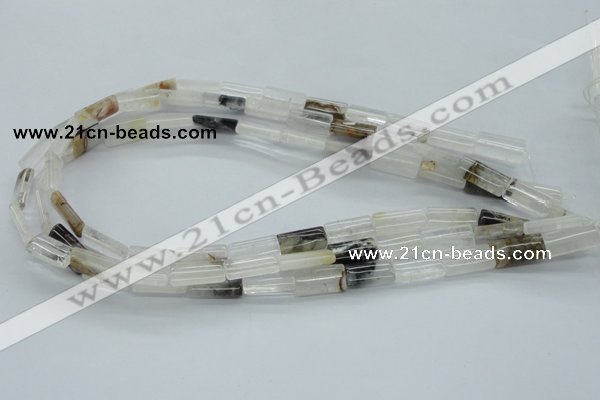 COZ28 15.5 inches 8*16mm flat tube opal quartz beads wholesale