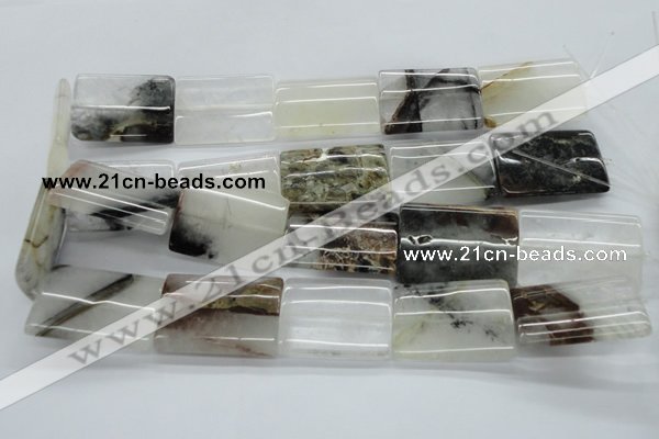 COZ29 15.5 inches 25*35mm flat tube opal quartz beads wholesale