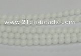 CPB01 15.5 inches 4mm round white porcelain beads wholesale