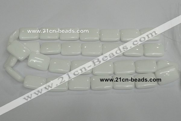 CPB123 15.5 inches 18*25mm rectangle white porcelain beads wholesale