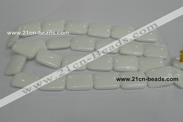 CPB124 15.5 inches 22*30mm rectangle white porcelain beads wholesale
