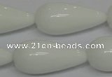 CPB27 15.5 inches 10*30mm teardrop white porcelain beads wholesale