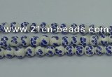 CPB503 15.5 inches 10mm round Painted porcelain beads