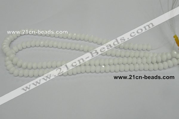CPB58 15.5 inches 5*8mm faceted rondelle white porcelain beads
