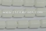 CPB75 15.5 inches 10*14mm column white porcelain beads wholesale