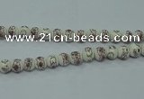 CPB795 15.5 inches 14mm round Painted porcelain beads