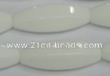 CPB82 15.5 inches 15*40mm rice white porcelain beads wholesale