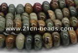 CPJ01 15.5 inches 5*10mm rondelle picasso jasper beads wholesale