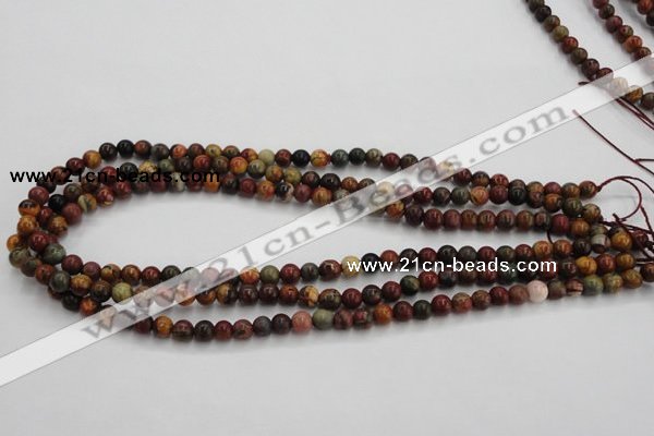CPJ101 15.5 inches 6mm round picasso jasper gemstone beads wholesale