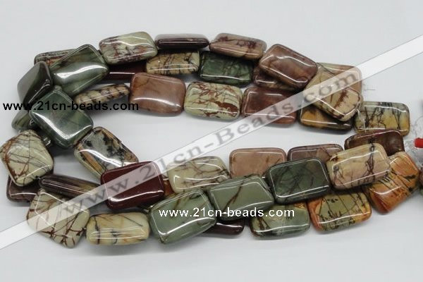 CPJ12 15.5 inches 22*30mm rectangle picasso jasper beads wholesale