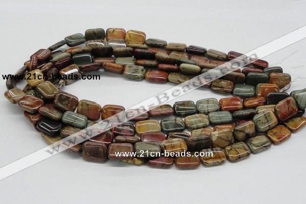 CPJ19 15.5 inches 10*14mm rectangle picasso jasper beads wholesale