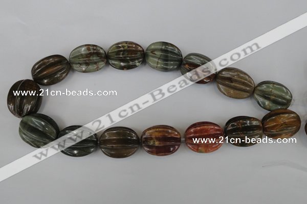 CPJ372 15.5 inches 25*28mm starfruit picasso jasper gemstone beads