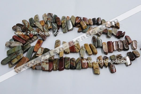 CPJ375 15.5 inches 8*14mm - 10*30mm picasso jasper chips beads