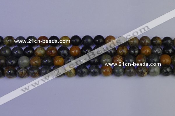 CPJ474 15.5 inches 12mm round black picasso jasper beads wholesale