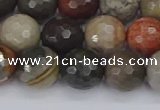 CPJ549 15.5 inches 10mm faceted round polychrome jasper beads