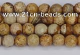 CPJ555 15.5 inches 4mm faceted round picture jasper beads