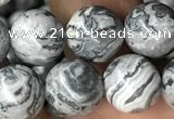 CPJ583 15.5 inches 10mm round grey picture jasper beads wholesale