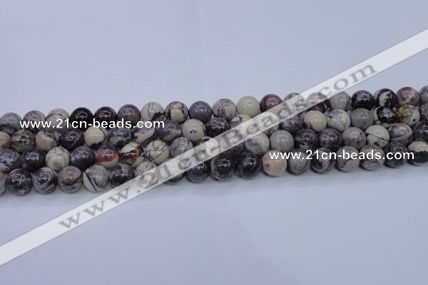 CPJ604 15.5 inches 12mm round purple striped jasper beads wholesale