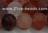 CPQ305 15.5 inches 14mm round matte pink quartz beads wholesale
